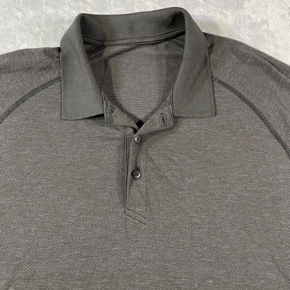 Lululemon Polo Shirt Men XL Black Lightweight Preppy Casual Short‎ Sleeve - Picture 4 of 11